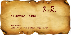 Klucska Rudolf névjegykártya